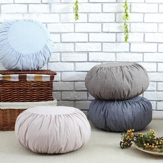 Round Linen Zafu Floor Cushion - Nalo Healing