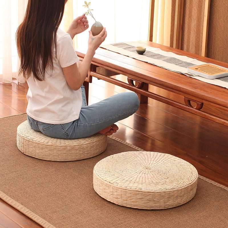 Round Straw Floor Cushion - Nalo Healing