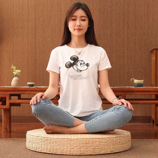 Round Straw Floor Cushion - Nalo Healing