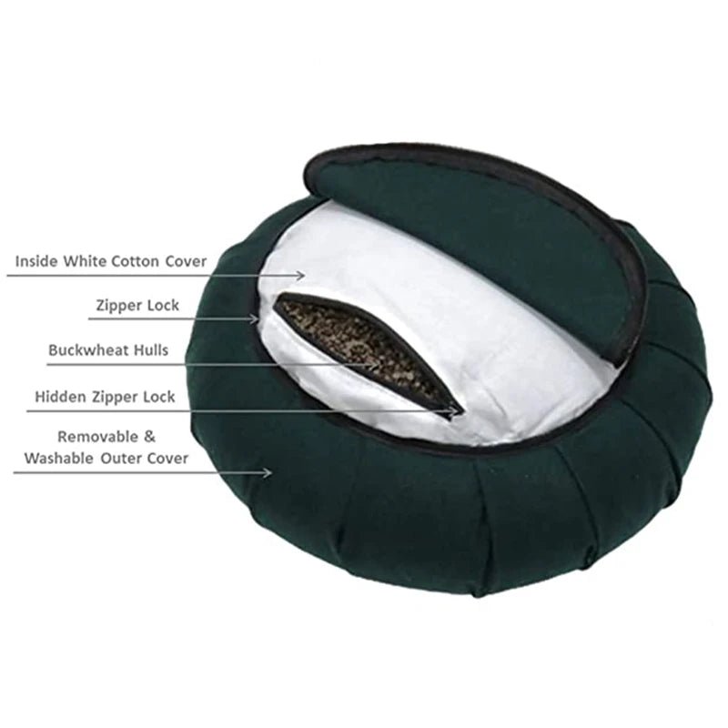 Round Zafu Yoga & Meditation Buckwheat Cushion - Nalo Healing