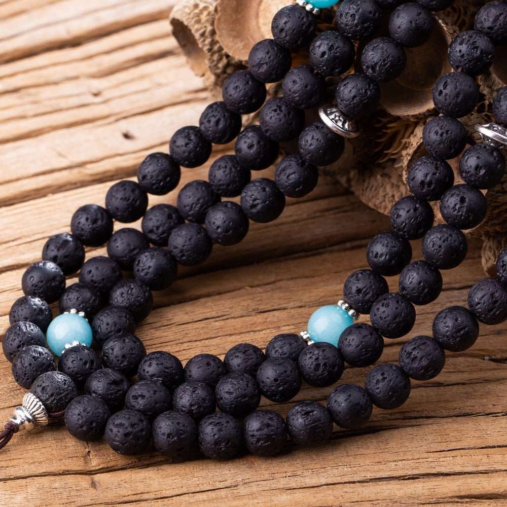 Volcanic Stone ( Lava Rock ) Mala - Nalo Healing