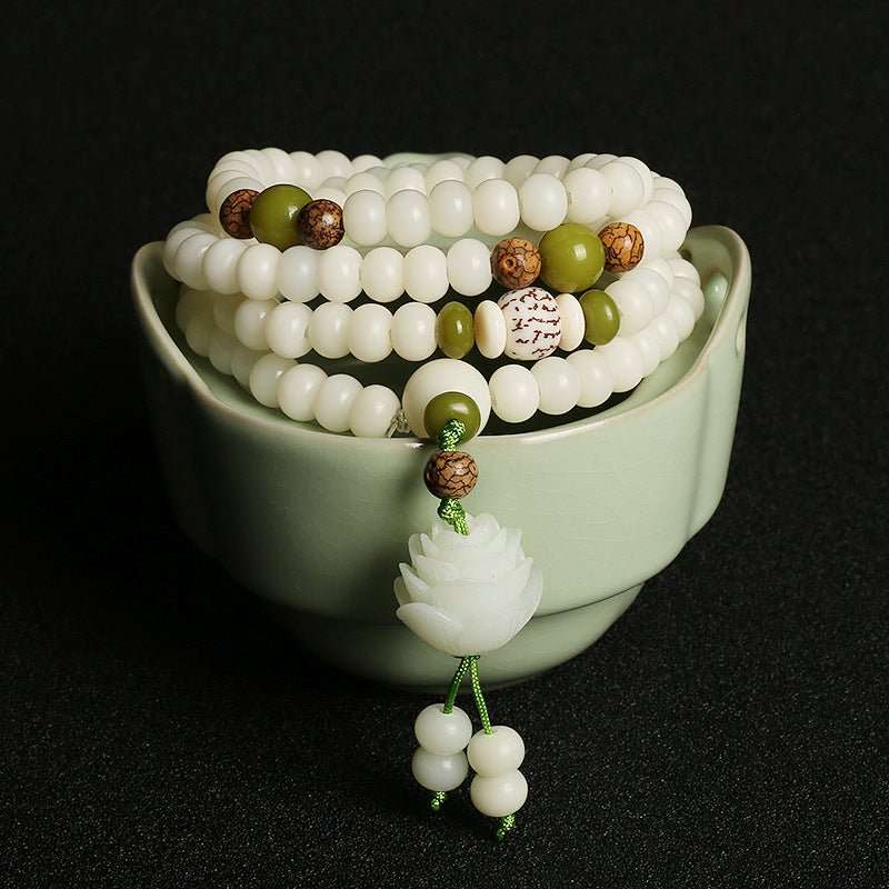White Jade Bodhi Mala - Nalo Healing