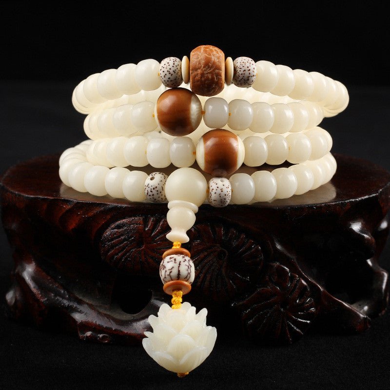 White Jade Bodhi Mala - Nalo Healing