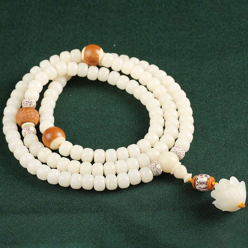 White Jade Bodhi Mala - Nalo Healing