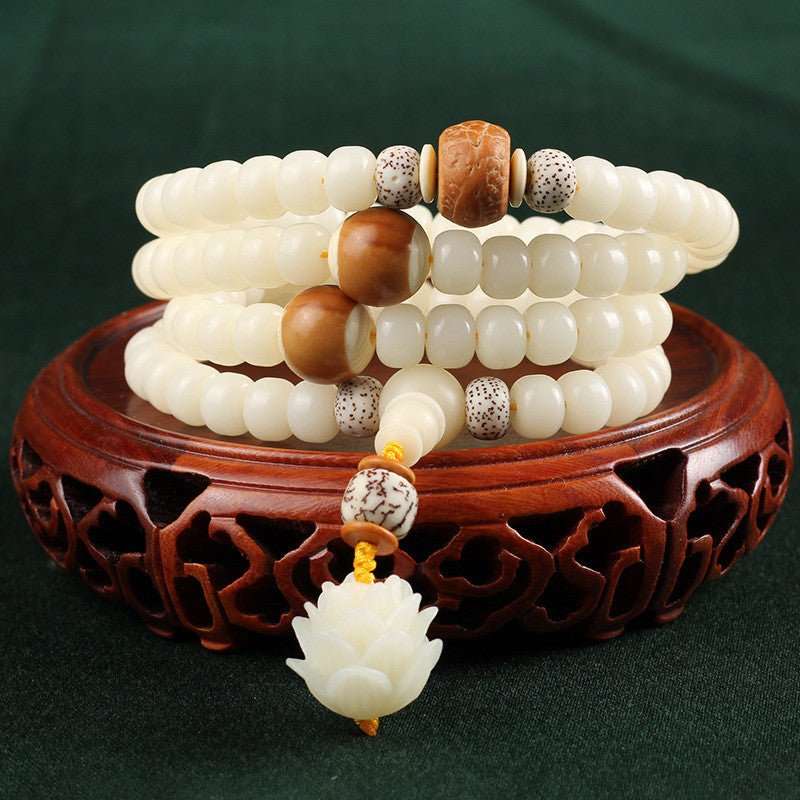 White Jade Bodhi Mala - Nalo Healing