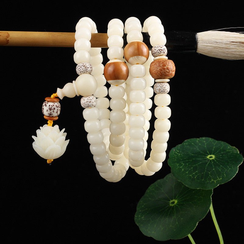 White Jade Bodhi Mala - Nalo Healing