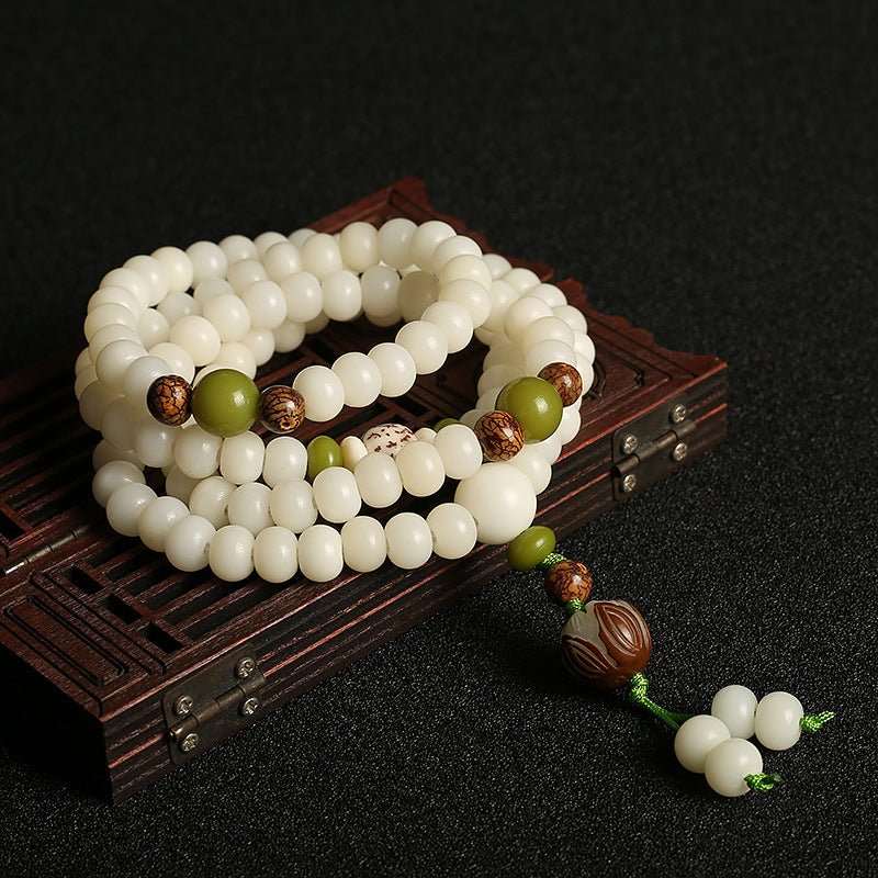 White Jade Bodhi Mala - Nalo Healing