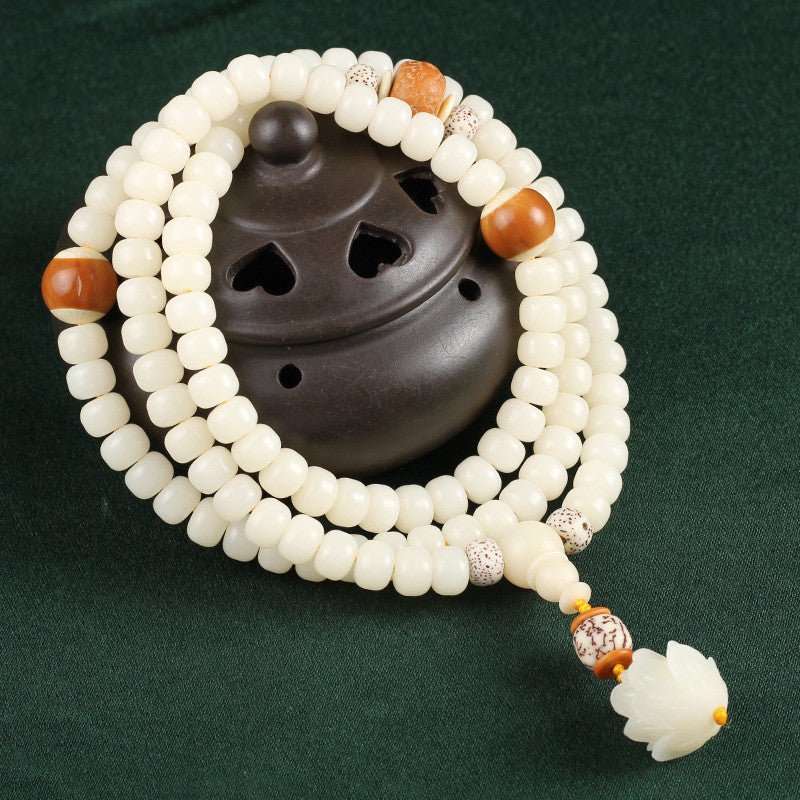 White Jade Bodhi Mala - Nalo Healing